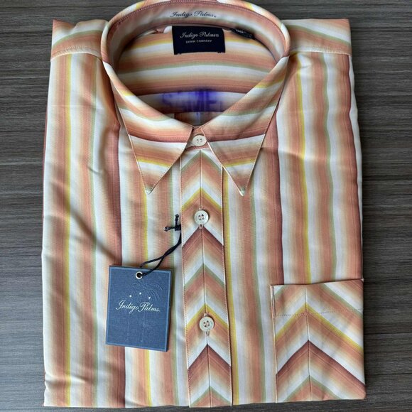 Indigo Palms Denim Company By Tommy Bahama Sample Camp Shirt Size L - Picture 1 of 6